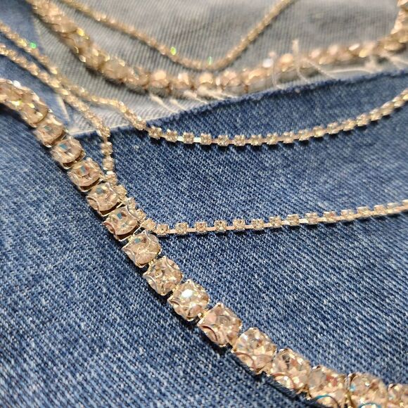 Kiwi Denim Jeans Womens Size Large Blue Color Drop Rhinestones. - Picture 7 of 16